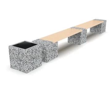 3d image complect of Euro2 line bench and Carolina urn Illustrazione stock