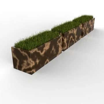 3d image complect of Sitia flower pot trio Illustrazione stock