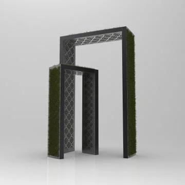 3d image of Composition of the entrance zone of 2 arches 00001.jpg Stock Illustration
