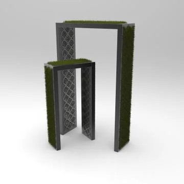 3d image of Composition of the entrance zone of 2 arches 00001.jpg Stock Illustration