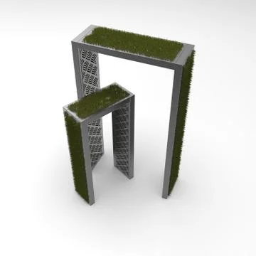 3d image of Composition of the entrance zone of 2 arches 00001.jpg Stock Illustration