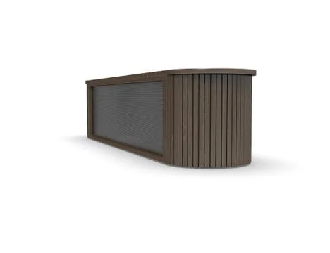 3d image of Concrete bench antiterror 00002.jpg Stock Illustration