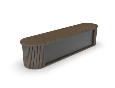 3d image of Concrete bench antiterror 00001.jpg Stock Illustration