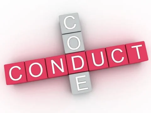 3d image Conduct Code  issues concept word cloud background Stock Illustration