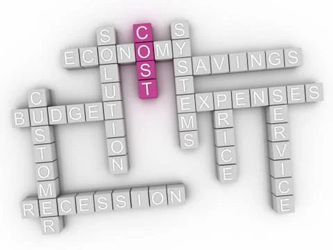 3d image Cost word cloud concept Stock Illustration