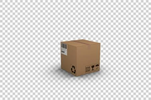 3D image of courier box on Stock Illustration