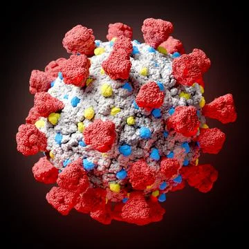 3d image COVID-19 SARS, SARS-CoV2, chinese virus 2019-nCoV coronavirus Stock Illustration