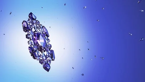 3d image of crystal snowflake against blue background Stock Footage