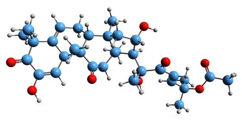 3D image of Cucurbitacin E skeletal formula イラスト素材