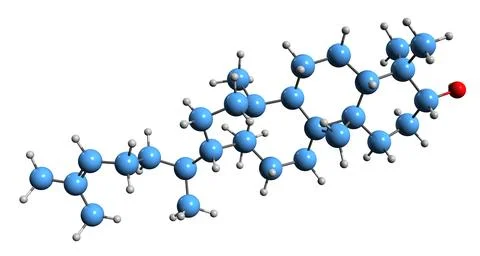 3D image of Cycloartenol skeletal formula Stock Illustration