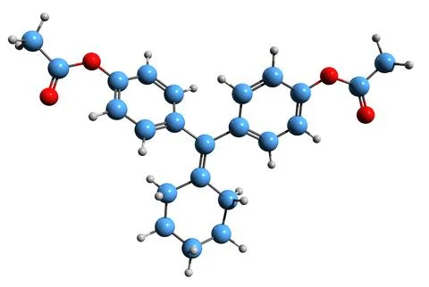 3D image of Cyclofenil skeletal formula Stock Illustration