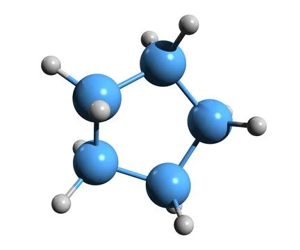 3D image of cyclopentane skeletal formula Stock Illustration