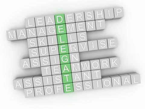 3d image Delegate word cloud concept Stock Illustration