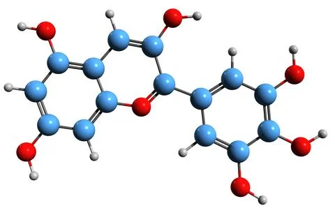 3D image of Delphinidin skeletal formula Stock Illustration
