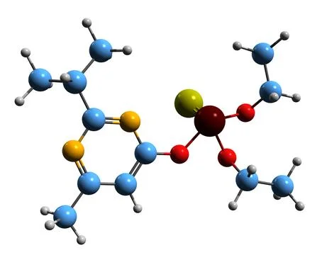 3D image of Diazinon skeletal formula Stock Illustration