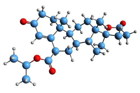 3D image of Dicirenone skeletal formula Stock Illustration