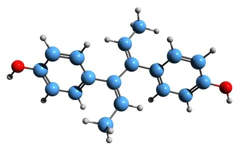 3D image of Dienestrol skeletal formula Stock Illustration