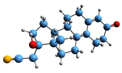 3D image of Dienogest skeletal formula Stock Illustration