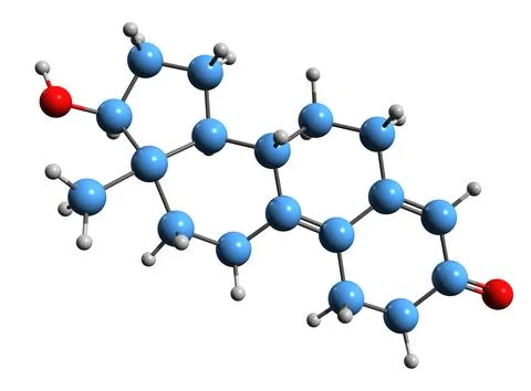 3D image of Dienolone skeletal formula Stock Illustration