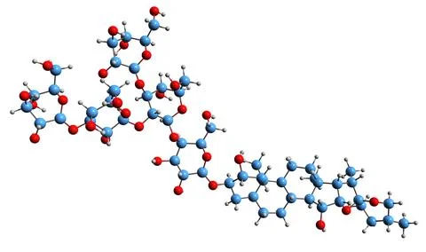3D image of Digitonin skeletal formula Stock Illustration