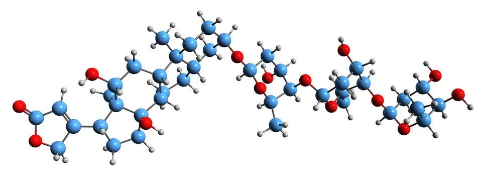 3D image of Digoxin skeletal formula Stock Illustration