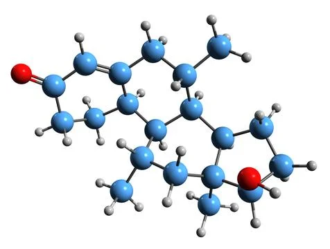 3D image of Dimethandrolone skeletal formula Stock Illustration