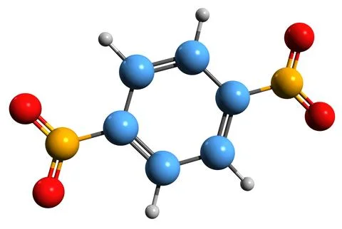 3D image of Dinitrobenzole skeletal formula イラスト素材