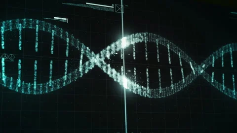 3d Image Of DNA Molecule Being Analysed In Modern Medical Computer Program Stock Footage 252758193
