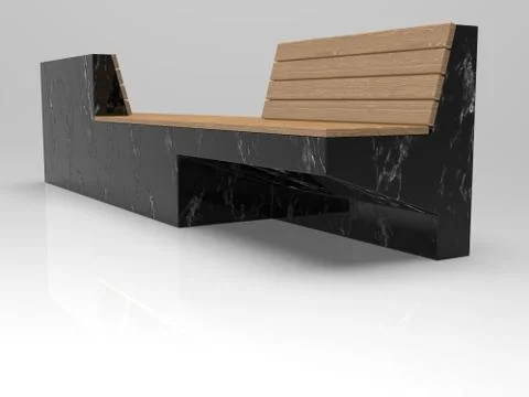 3d image of Double bench for parks and squares 00004 Stock Illustration