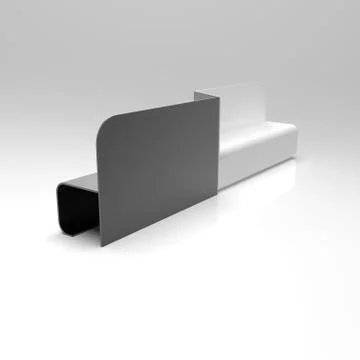 3d image of Double Bench white black 01 Stock Illustration