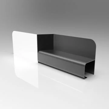 3d image of Double Bench white black 02 Stock Illustration