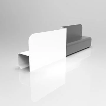3d image of Double Bench white black 05 Stock Illustration