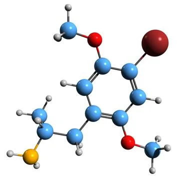 3D image of DOВ skeletal formula Stock Illustration