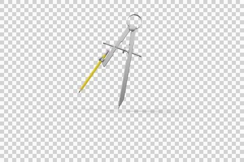 3D image of drawing compass with pencil Stock Illustration