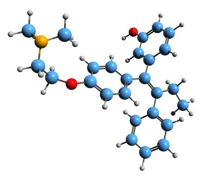3D image of Droloxifene skeletal formula Illustrazione stock