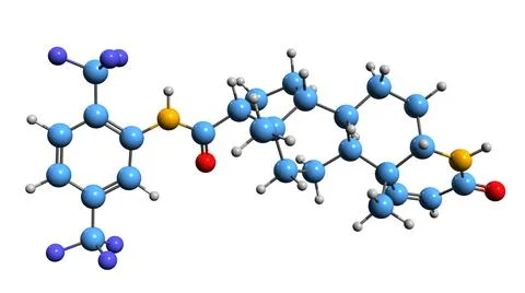 3D image of Dutasteride skeletal formula Stock Illustration