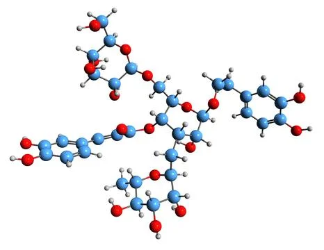 3D image of Echinacoside  skeletal formula Illustrazione stock