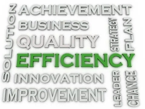 3d image EFFICIENCY  issues concept word cloud background Illustrazione stock