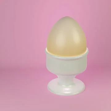 3D image of eggs on a stand pink background. 3d illustration Stock Illustration