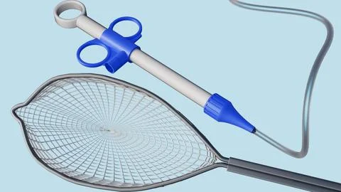 A 3D image of an endoscopy grasping forceps net. 스톡 일러스트