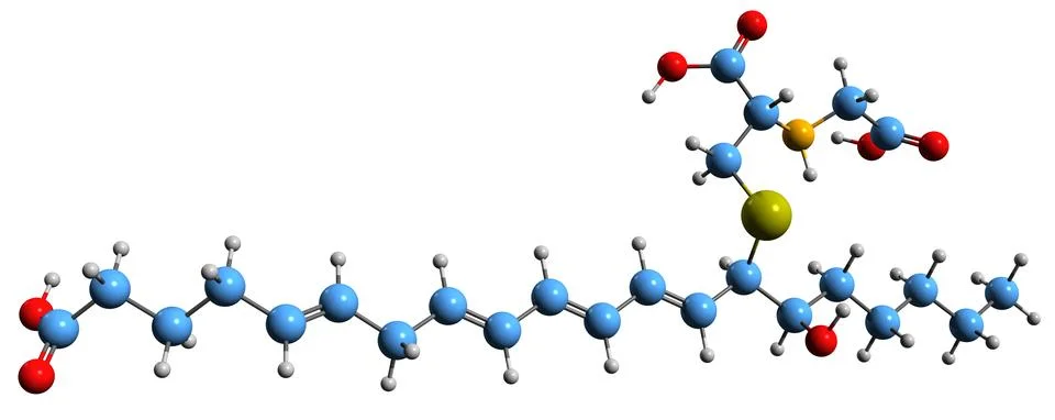 3D image of Eoxin D4 skeletal formula Stock Illustration