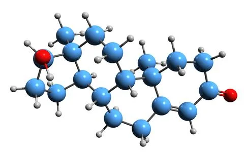 3D image of Epitestosterone skeletal formula Stock Illustration