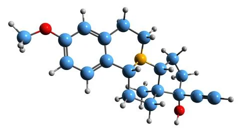 3D image of Estrazinol skeletal formula Stock Illustration