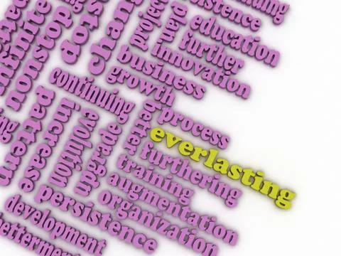 3d image everlasting concept word cloud background Stock Illustration