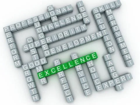3d image excellence concept word cloud background Stock Illustration