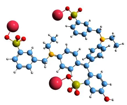 3D image of Fast Green FCF skeletal formula Stock Illustration