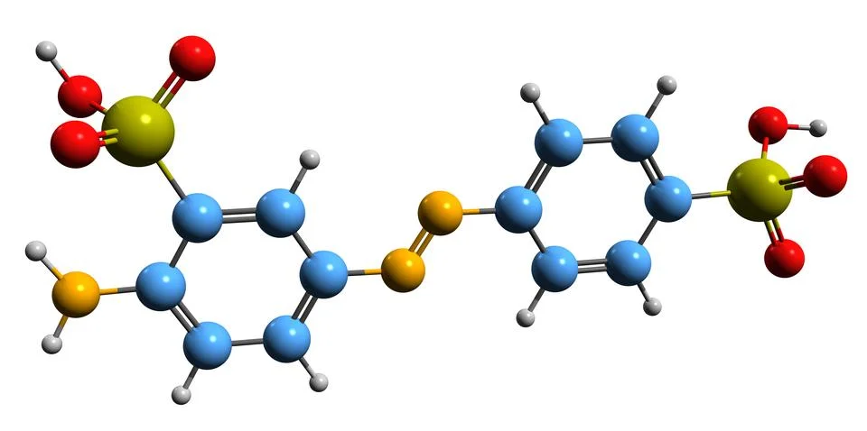 3D image of Fast Yellow AB skeletal formula Stock Illustration