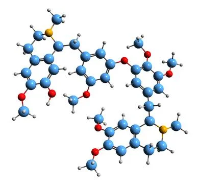 3D image of Fetidine skeletal formula Stock Illustration