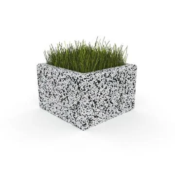 3d image flower pot concrete marble Monica Stock Illustration