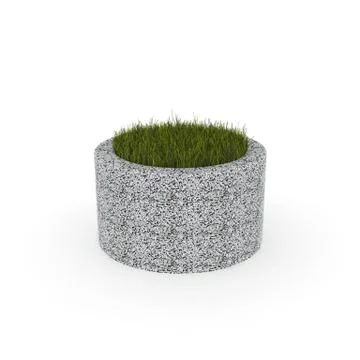 3d image flower pot concrete marble Biglinder 90 2 Stock Illustration